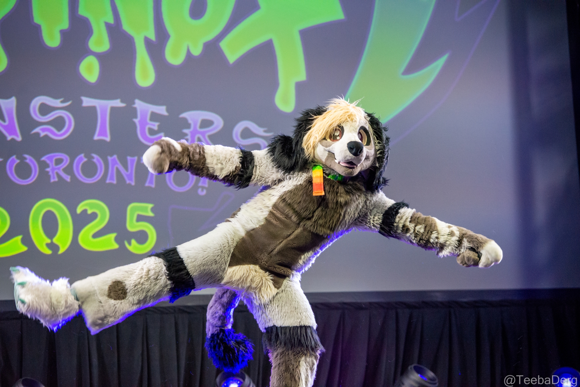 Photo of Zee the Raccoon holding a camcorder, photo taken by Dozing Unicorn