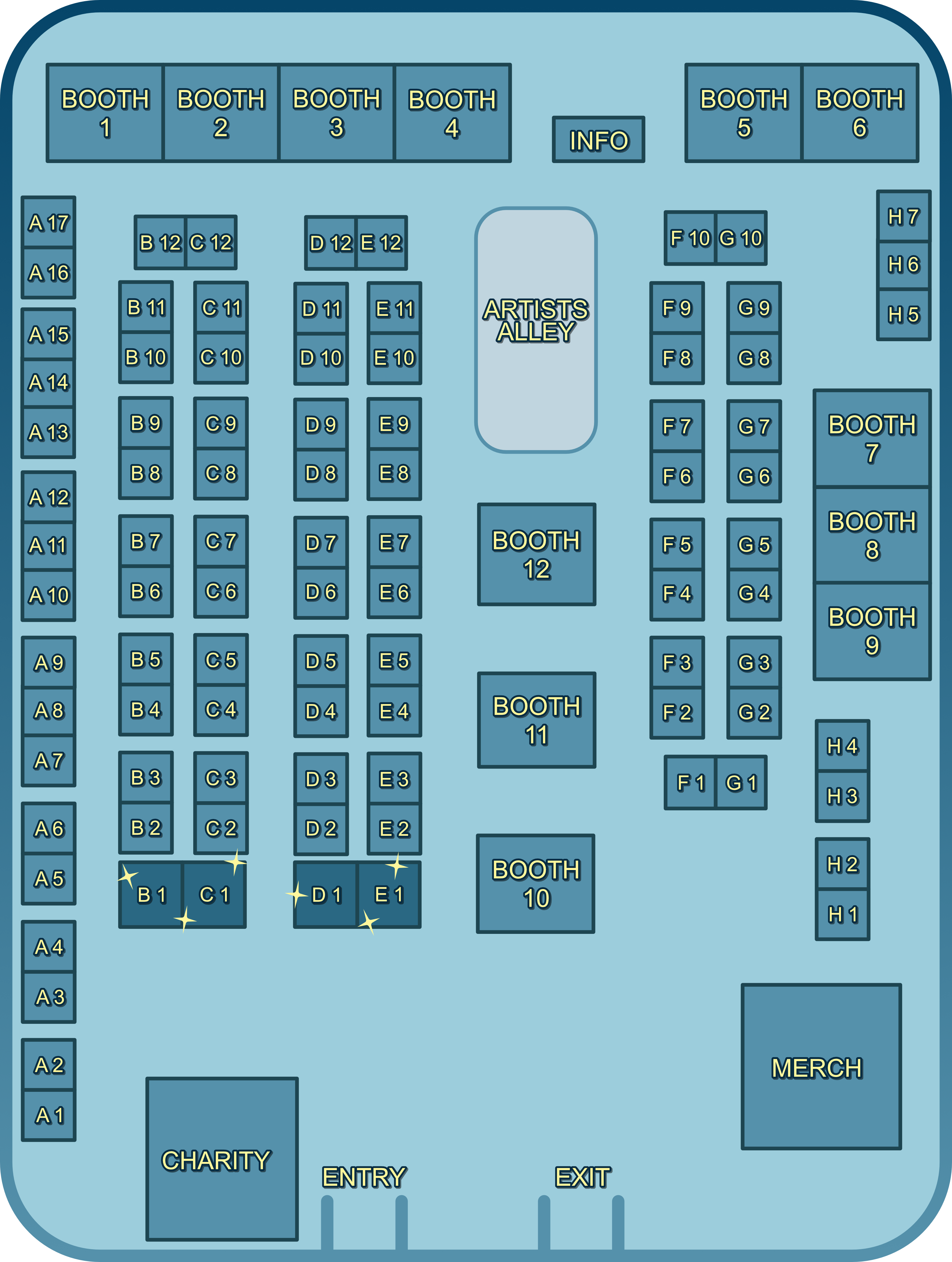 SFW Dealers 2026 Annotated Dealer's Den Layout